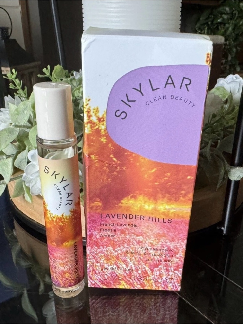 Skylar Lavender Hills Eau de Parfum rollerball in glass bottle - .33 oz NIB